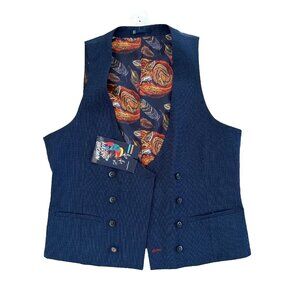 Harry Brown London Double Breasted Vest Waistcoat Blue ( 38R )
